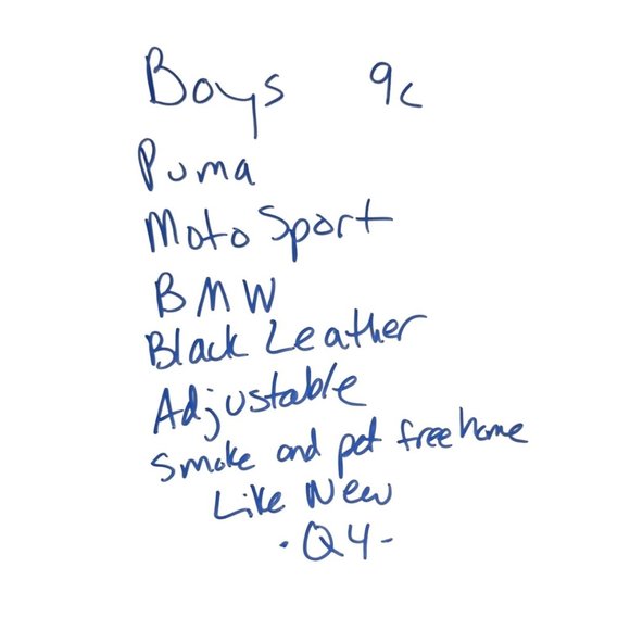 Puma Boys 9c Moto Sport BMW Black Leather Adjustable SfPf Home *Q4 - Picture 9 of 10